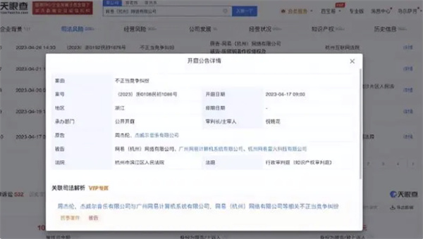 周杰伦怒告网易公司，不正当竞争一决胜负